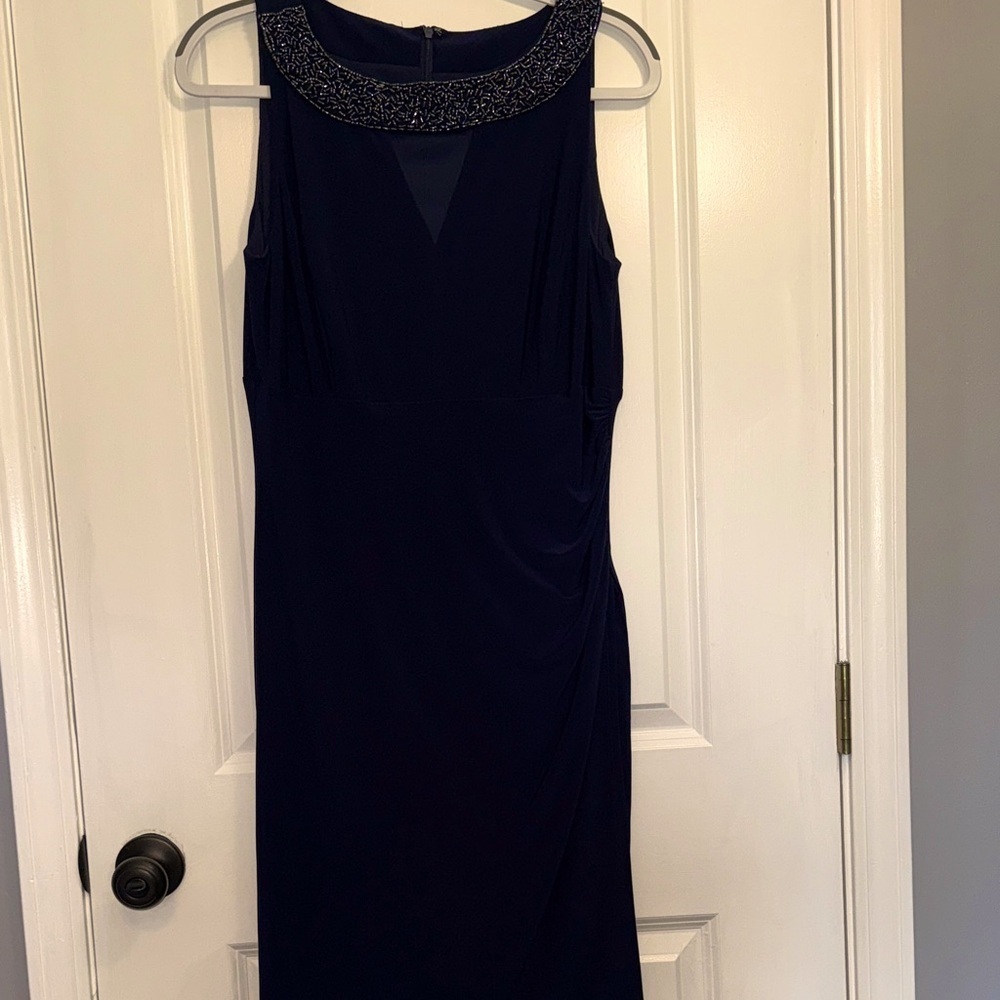 American Living Midnight Blue Embellished Midi Dress